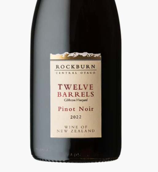 (image for) Rockburn "Twelve Barrels" Gibbston Pinot Noir 2022 [DW 95]